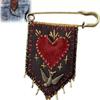 Hope's Protection Pocket • Hand Embroidered Protection Pin • Holds Love Notes/Talisman Brooch