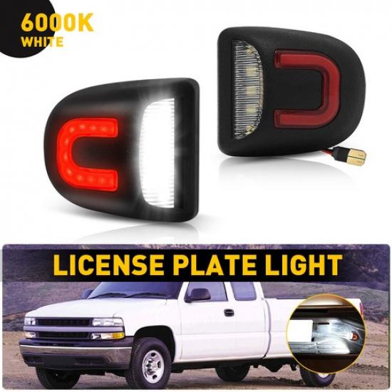 

Pair White Red LED License Plate Light for 1999-2013 Chevrolet Silverado 1500