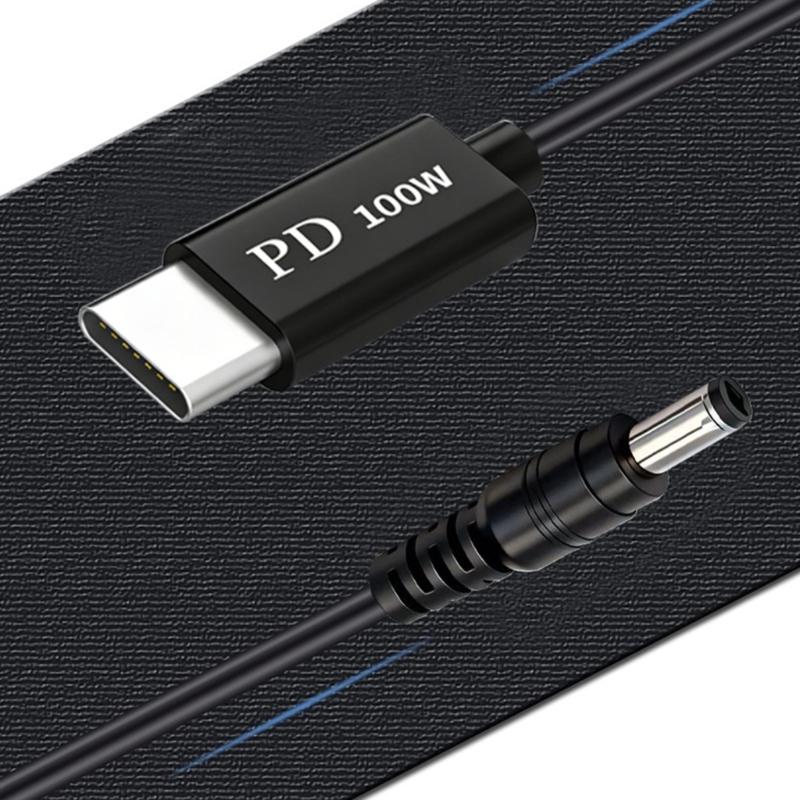 PVC Type C to DC5.5mm Chargers Cord Supporting 65W Fast Charge For Enhances Longevity And Portable Use