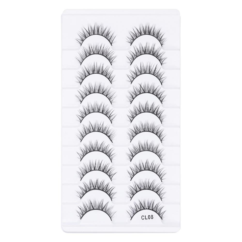 10 Pairs Natrual Long False Eyelashes Full Strip Fake Eyelash 3D Faux Mink Lash Eye Lash Extension