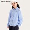 BARRY BANNY Girls' Loose Drop-Shoulder Long-Sleeve Shirt