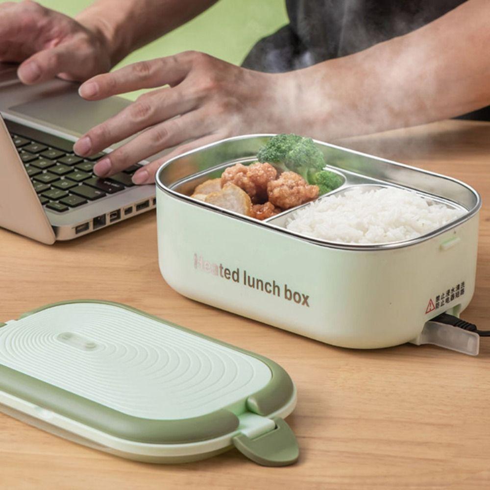 Durable 304 Stainless Steel Electric Lunch Box Constant Temperature 1000ml Food Heated Warmer Container Plug-in Heated Lunch Box