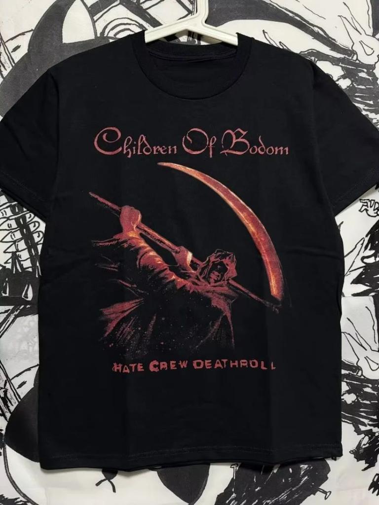 Metal Rock Punk T Shirts Bodom Band COB Band Peripheral Summer Print Casual Loose Cotton Short Sleeve Oversize TShirt Unisex