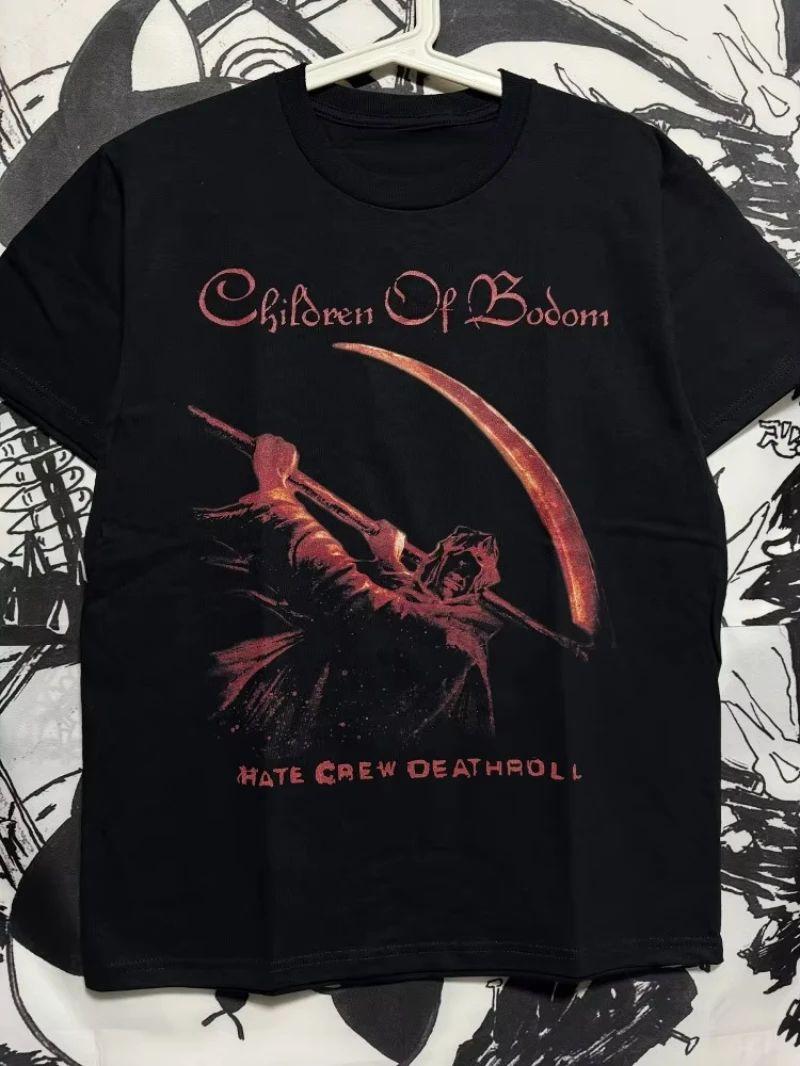 

Metal Rock Punk T Shirts Bodom Band COB Band Peripheral Summer Print Casual Loose Cotton Short Sleeve Oversize TShirt Unisex S