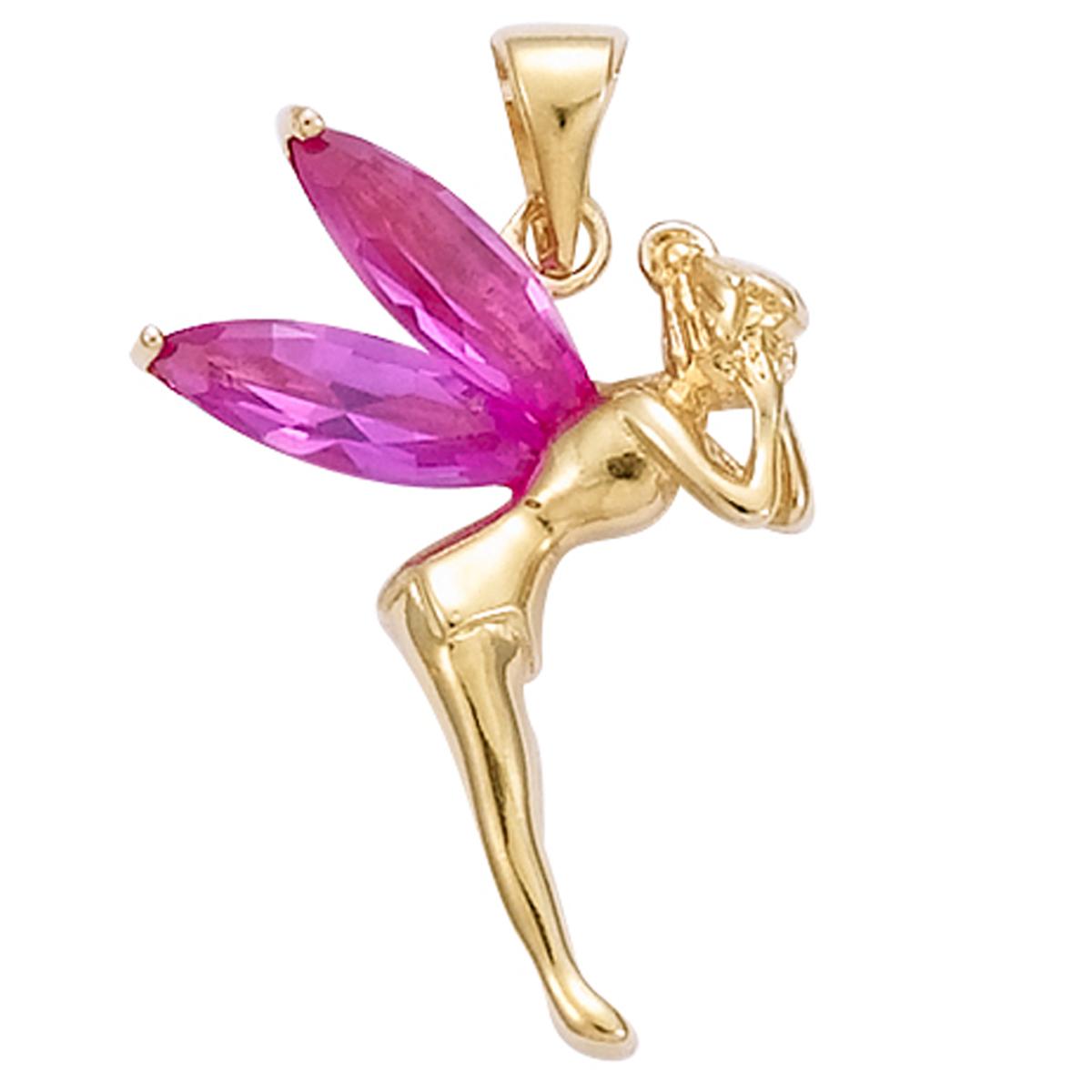 

Les Trésors De Lily [D0458] - Позолоченный кулон Tinkerbell цвета фуксии, розовое золото - 20x27 мм