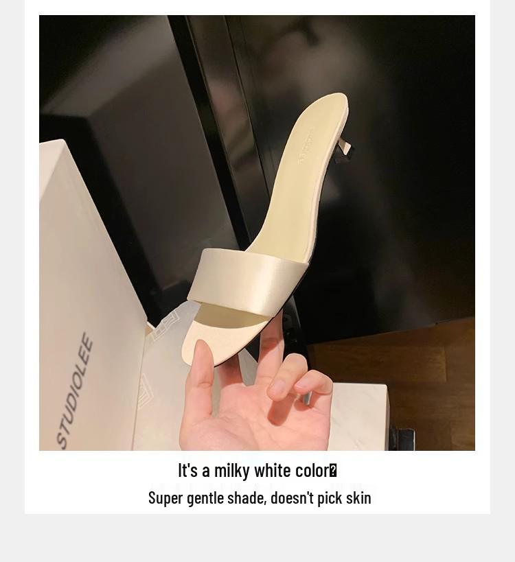 Hroznové Maminčiny Hedvábné Jednopáskové Sandály na Koťátkovém Podpatku z Kůže pro Ženy