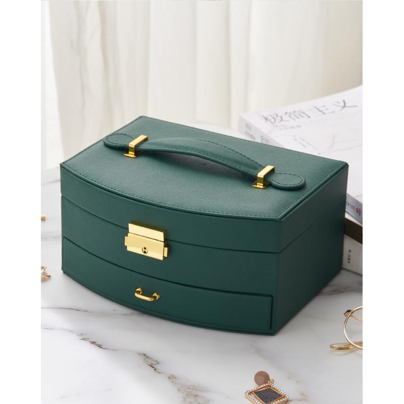 Multi-layer lockable jewelry box, jewelry storage box, princess children's jewelry box, ear jewelry drawer-type storage box