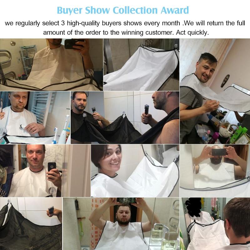 Male Beard Shaving Apron Care Clean Hair Adult Bibs Shaver Holder Bathroom Organizer Gift for Man With Two Suctio