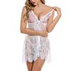 Women Lace Sleepwear Eyelash Halter Nightgown Sexy Lingerie Nightdress Underwear