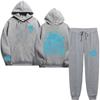 Chasing Sunsets Threaded Peripheral Printing Men's and Women's Sweatshirts Sweatpants Set Hoodie Straight Pants Set