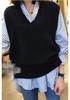 Japanese Style Women's V-neck Knitted Vest - Spring & Autumn Sleeveless Sweater Cardigan