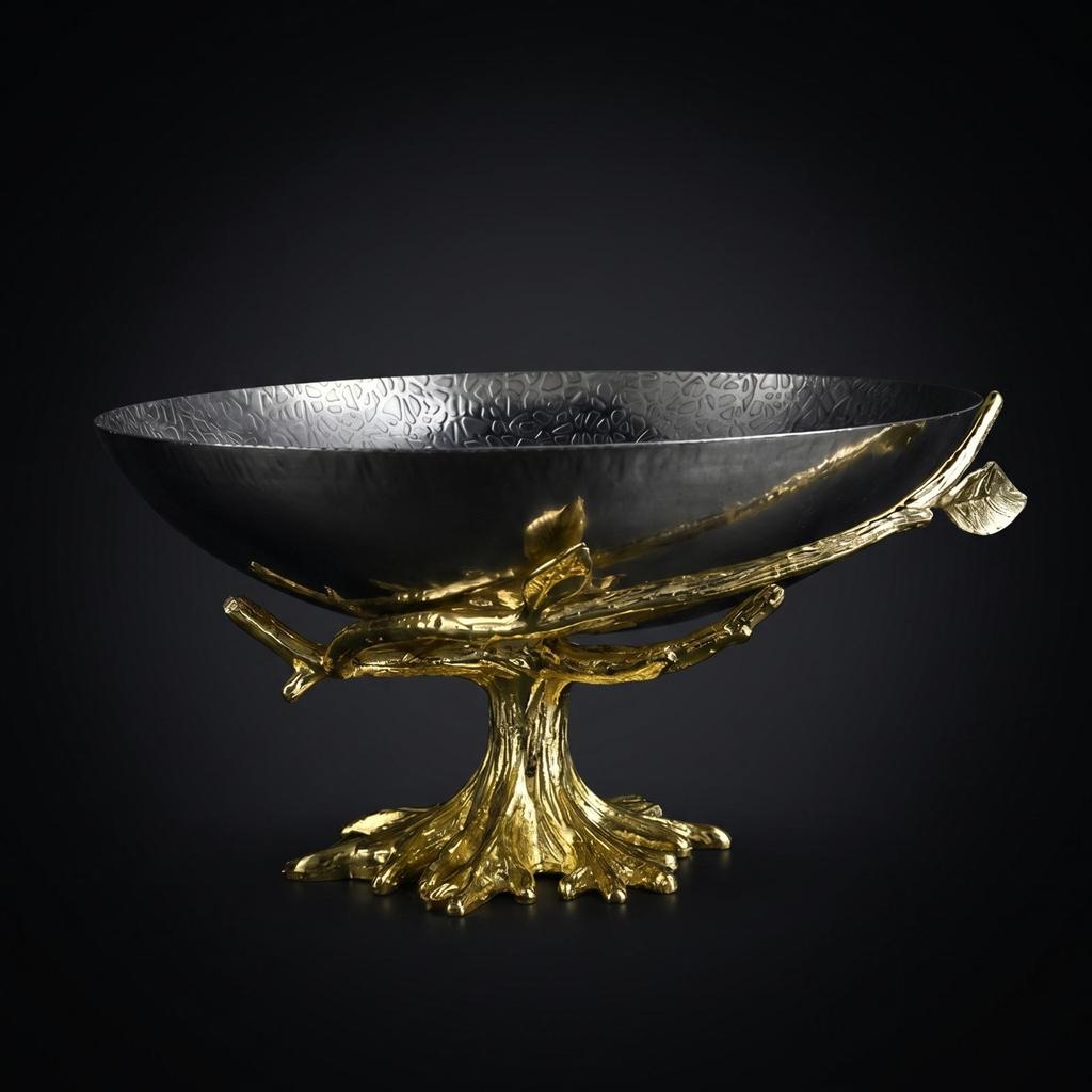 Pedestal Fruit Tray Modern Compote Shiny for Coffee Table, Home Decor