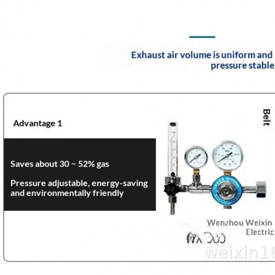 G5/8 Inlet Argon Regulator Energy Saving Gas Pressure Reducer Adjustable Pressure Gauge