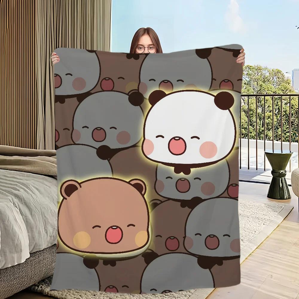 Cartoon Four Seasons Warm Soft Plush Blanket for Sofa Living Room Office Bedroom Travel Gift