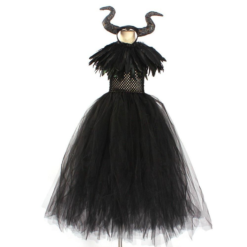 Black Mesh Cosplay Dress Black Tulle Black Mesh Princess Dress Evil Queen Outfit All Saint's Day