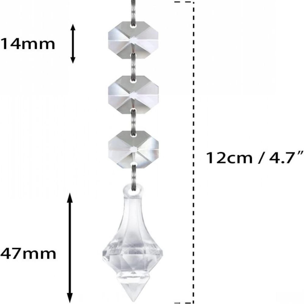 5pcs Simulate Ice Cone Acrylic Snowflake Pendant Crystal Diamond Xmas Tree Decoration Christmas