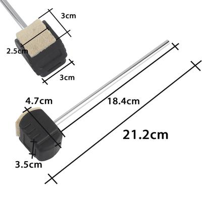 High-quality Bass Drum Pedal Beater Wool Felt Stainless Steel Handle Parts