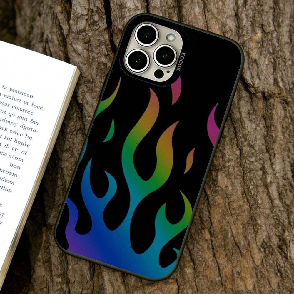 Fire Phone Case For iPhone 17,16,15,14,13,12,11 Plus,Pro Max,XS,Colored Silver Plated Inside Cover