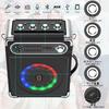 JYX Speaker Set with Loudspeaker, 2 Wireless Microphones, Bluetooth 5.0 Compatible, Enhanced Bass and Treble, Rechargeable, Portable, Ideal for Home