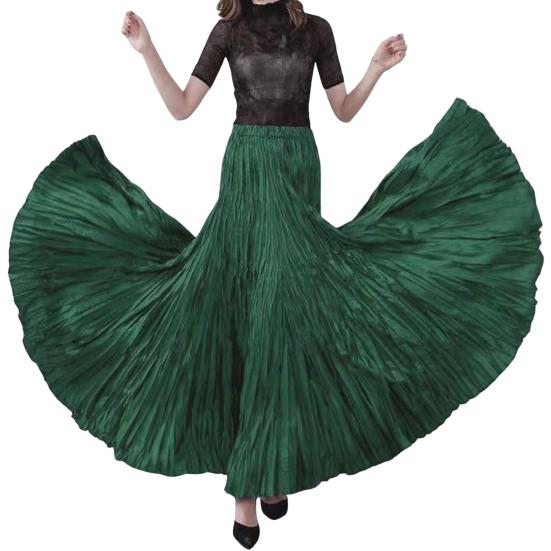 Women Skirt Skirt Elastic High Waist Maxi Pleated Dance Skirt Party