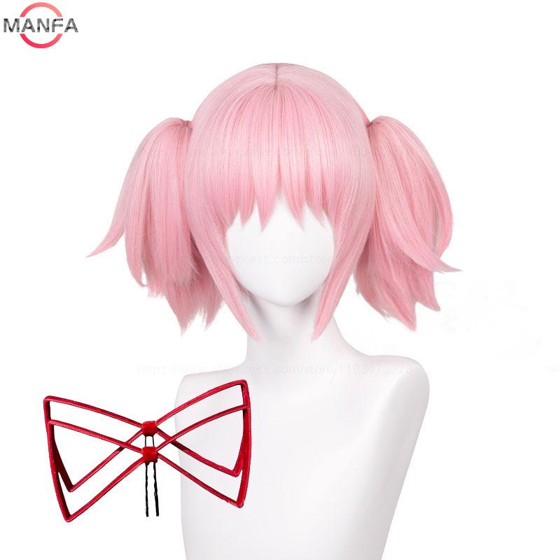 Madoka Kaname Cosplay Paruky Růžové 30cm Krátké Clip Ocasy Kaname Madoka Anime Paruka Cosplay Tepelně Odolné Syntetické Vlasy