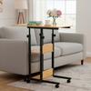 Mobile Laptop Table On Wheels, Height Adjustable 76–86 Cm – Light Brown