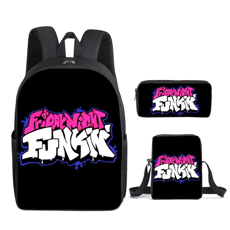 Classic Funny Friday Night Funkin 3D Print 3pcs/Set Pupil School Bags Laptop Daypack Backpack Inclined Shoulder Bag Pencil Case