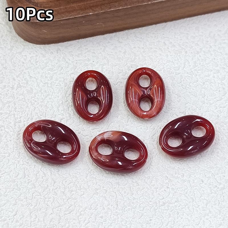 10Pcs 24X17Mm Colorful Acrylic Geometric Beads Diy Necklace Bracelet Garment Bag Accessory Clasp Material