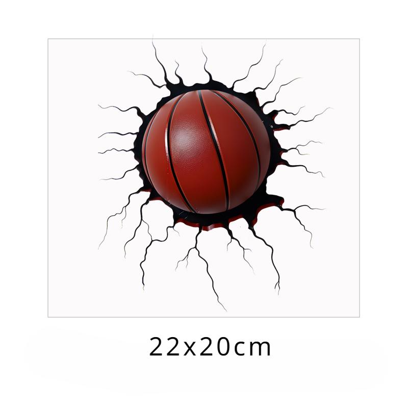 Tennis Basketball Bear Crack 3D Car Stickers Waterproof Decals Truck SUV Bumper Window Decor Cover Scratches Auto Accessories
