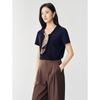 JUZUI Women's Ribbon V-Neck Lyocell Blouse