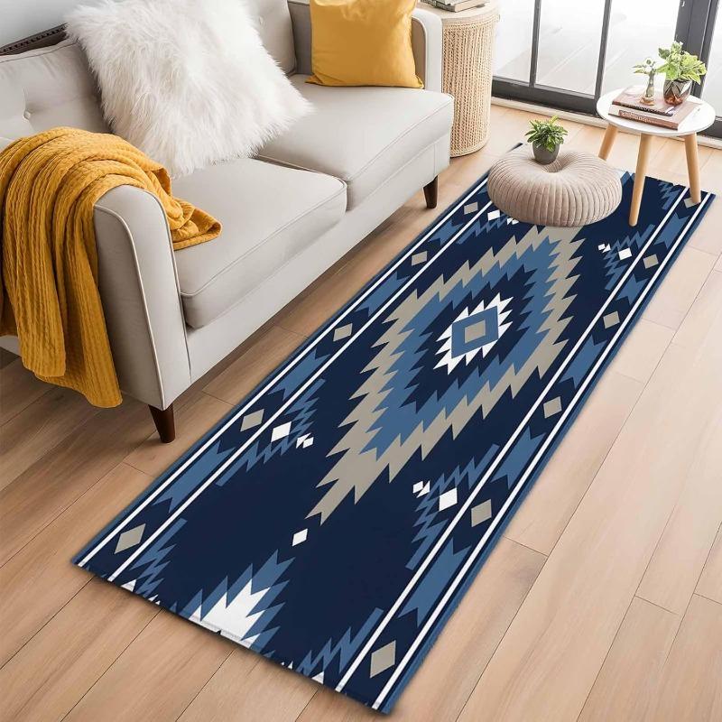 Bohém Etnikai Futószőnyegek Geometriai Mintás Retro Padlószőnyeg Csúszásmentes Puha Beltéri Lakásdekoráció Hálószobához Éjjeli Szekrényhez Előtérhez