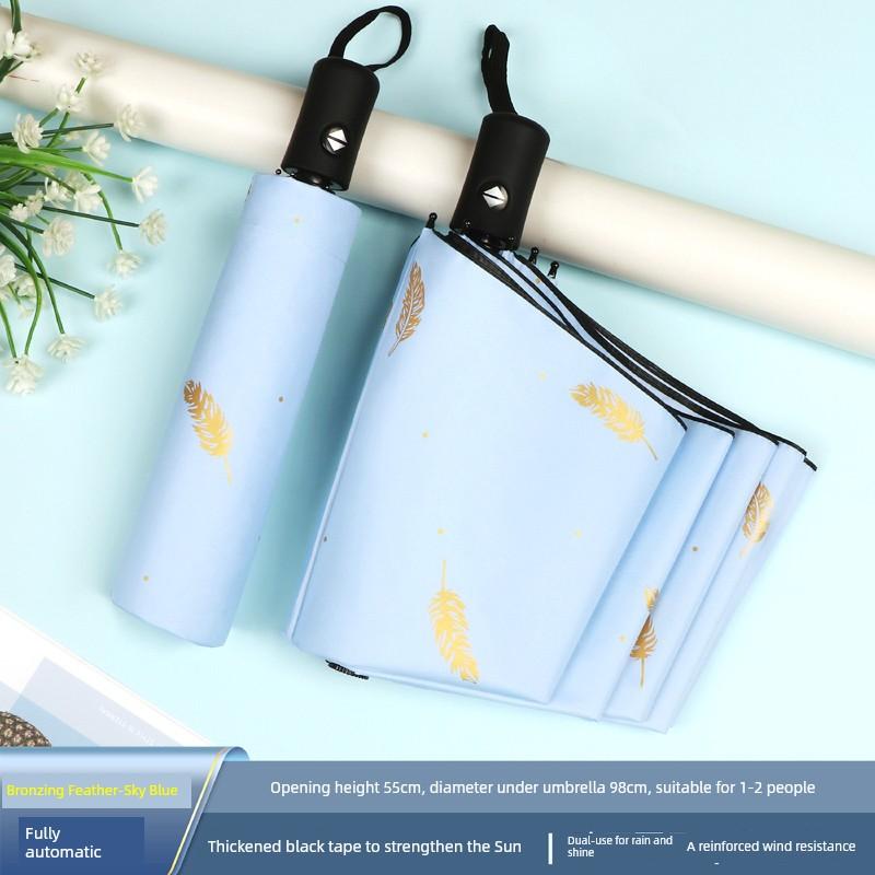 All-Weather Umbrella Female Dual-Use Cute Folding Floral Print Fresh Student Small Sun Protection UV Protection Sun Umbrella