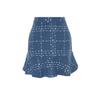 Black Flounced Tweed Fabric Mini Woven Skirt Twoaw22et0448