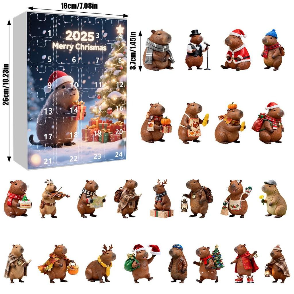 Christmas Marmot Themed Flat Pendant Calendar With Acrylic Components For Festive Decoration