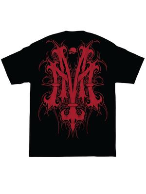 T-shirt a maniche corte da uomo Metal Mulisha con monogramma, logo teschio e casco, maglietta FMX