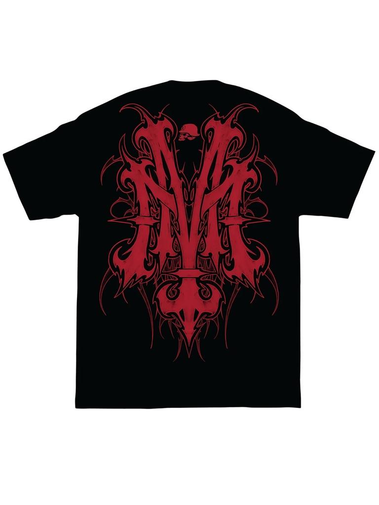 Metal Mulisha Men's Monogram Short Sleeve T-shirt Tops Tees Unisex Skull and Helmet Logo FMX Tee