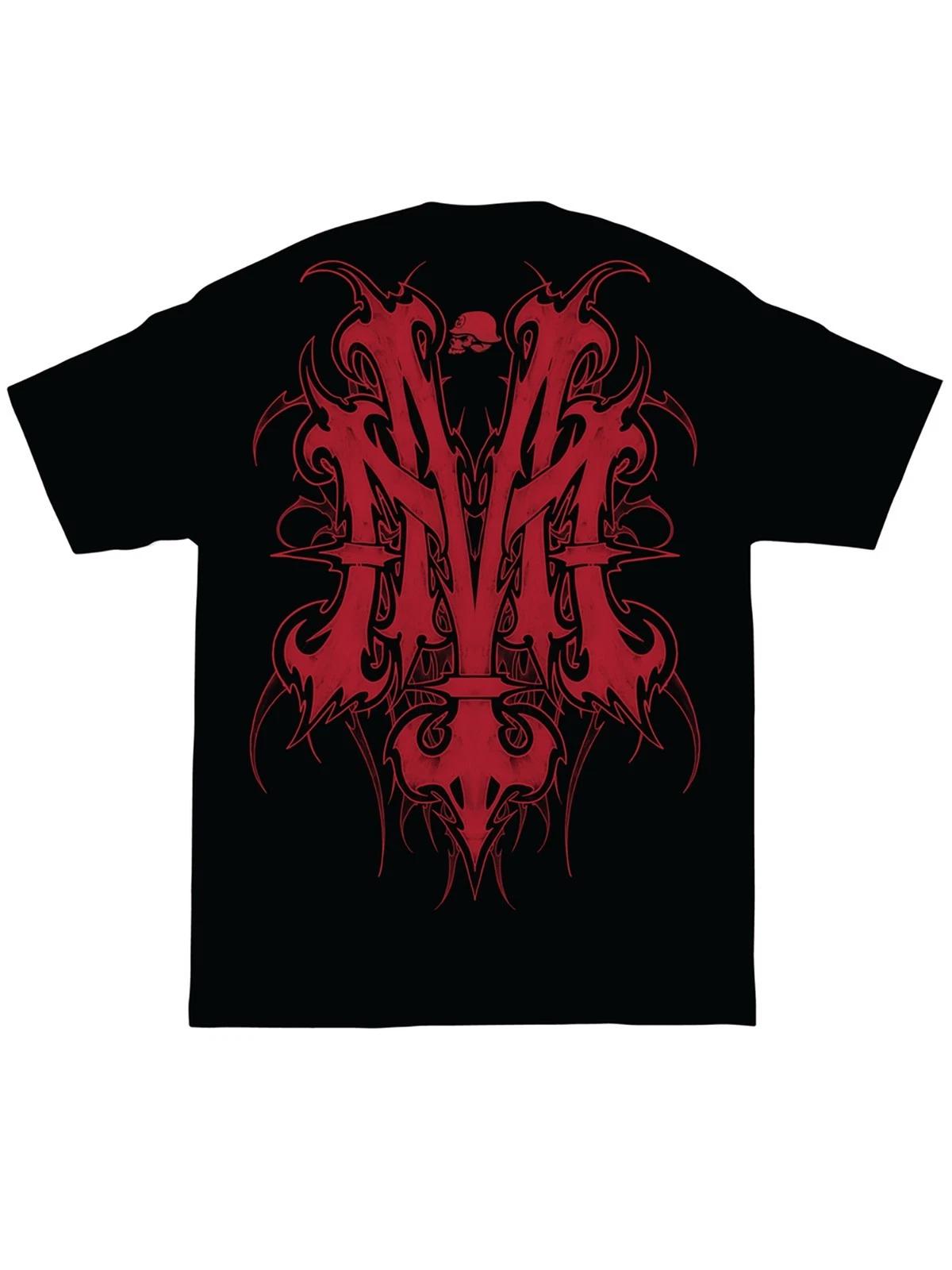 

Metal Mulisha Men s Monogram Short Sleeve T-shirt Skull and Helmet Logo FMX Tee 2XL