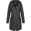 Women Solid Rain Outdoor Plus Size Hooded Raincoat Windproof Long Jacket Coat