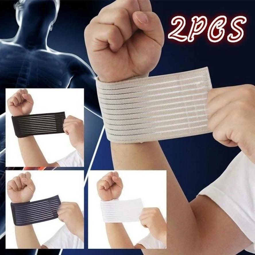 2 Pcs/set Sport Wristbands Compression Knee Pad Joint Tape Gym Elastic Bands Elbow Bandage Breathable Adhesive Elastic Bandage