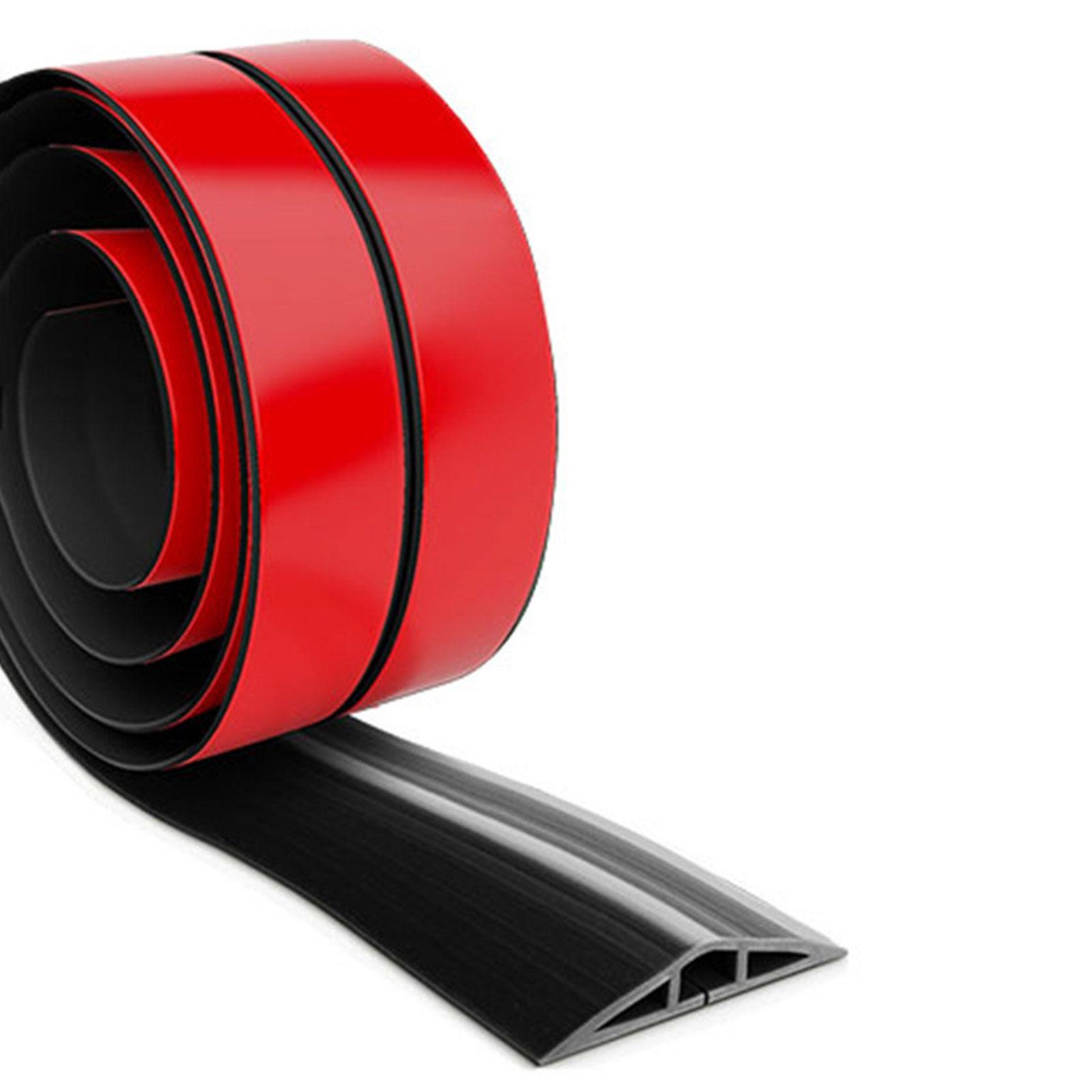 

3 метра Резиновый Напольный Кабель-канал Прочный Самоклеящийся Органайзер для Электрических Проводов Маскировка Защита Кабеля для Дома Офиса чёрный