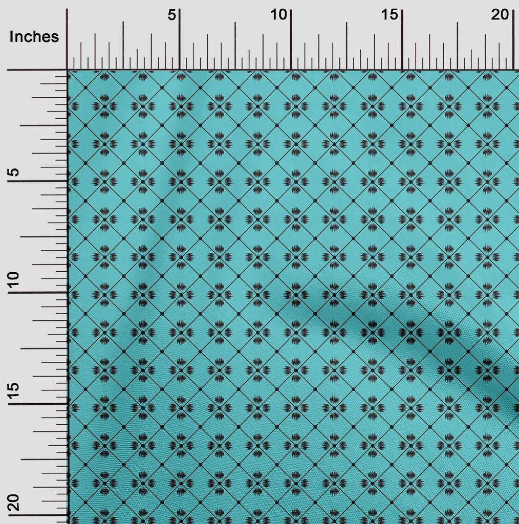 oneOone Cotton Flex Fabric Geometric Ikat Print Sewing Fabric BTY 40 Inch