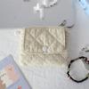 Cute Style Quilted Card Case  ID Case  Multi-function Flip Snap Storage Bag  Portable Coin Purse  Bluetooth Headset Bag