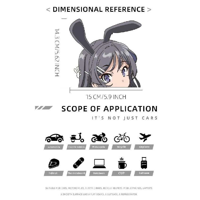 Anime Secondary JDM Reflective Car Stickers Waterproof Body Cover Marks Stickers Decorative Car Stickers Accessories
