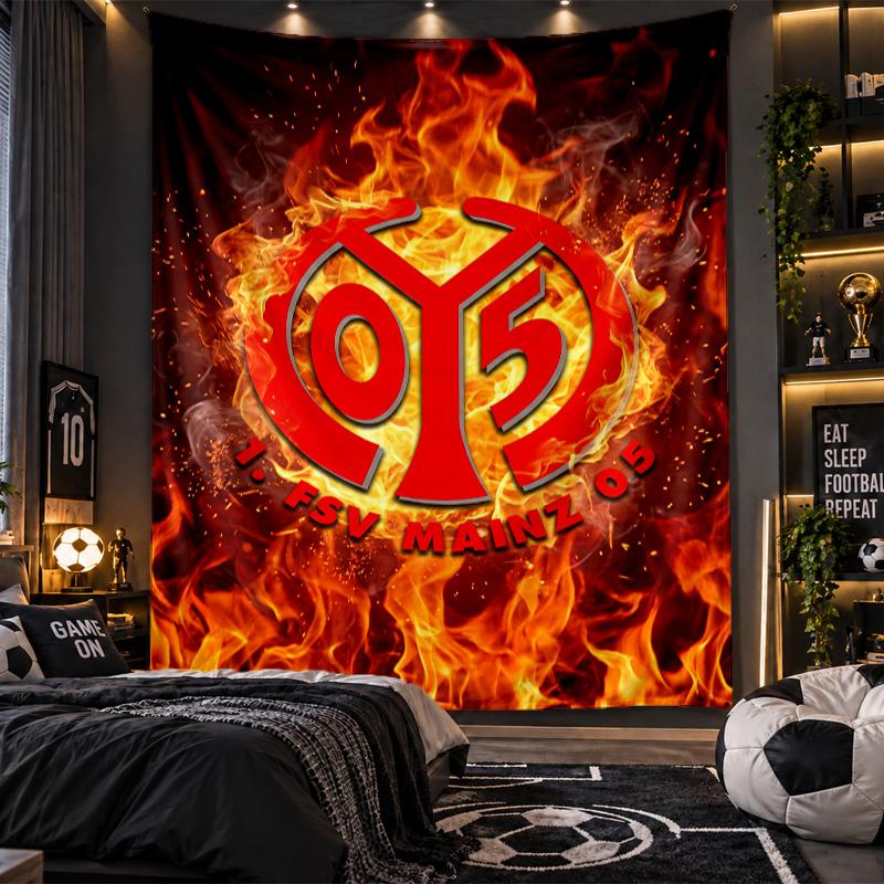 Wall Hanging Tapestry Mainz FC Print Cloth for Living Room Bedroom Home Decor