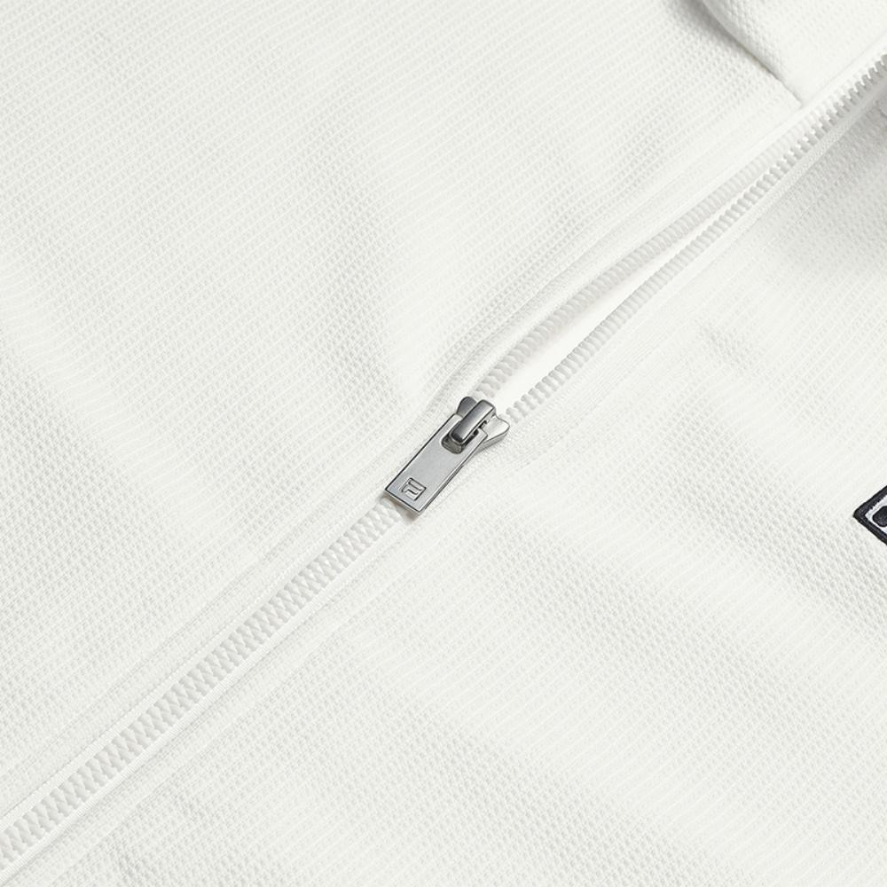 FILA Heritage Minimalist Fashion Classic Casual Comfortable Versatile Knitted Jacket Women jackets Cloud-White F11W628501FWT