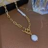 Original  100% Natural Baroque Freshwater Pearl 14K Gold Filled Female Asymmetry Necklace For Women Gifts No Fade