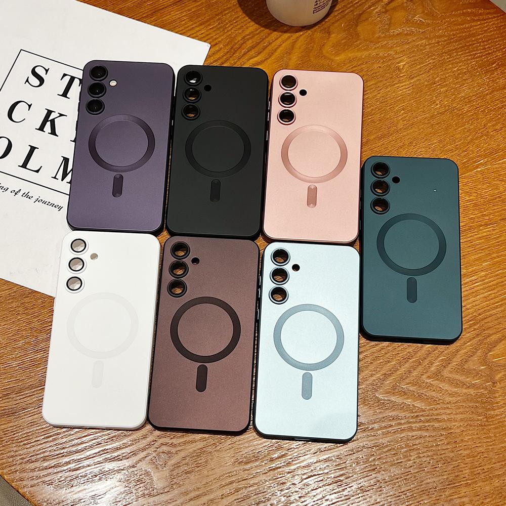 Premium AG Matte for Magsafe Case for Samsung Galaxy S26 Ultra S26 Pro S25 Edge Plus S24 FE S23 S22 S21 S20 Wireless Charging Protect Sockproof Cover