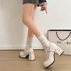French Retro Thick Heel High Heels Women's 2025 New Summer Versatile Skirt Mary Jane Shallow Mouth Small Leather Shoes