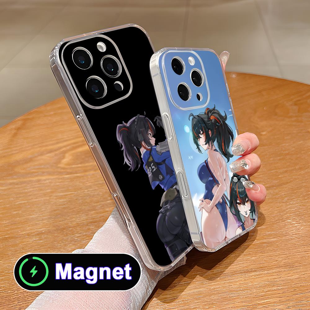 Zenless Zone Zero ZhuYuan Clear Magsafe Mobile Phone Case for iPhone 17 16 15 14 13 12 11 Air Pro Max Plus Mini Colorful Cover