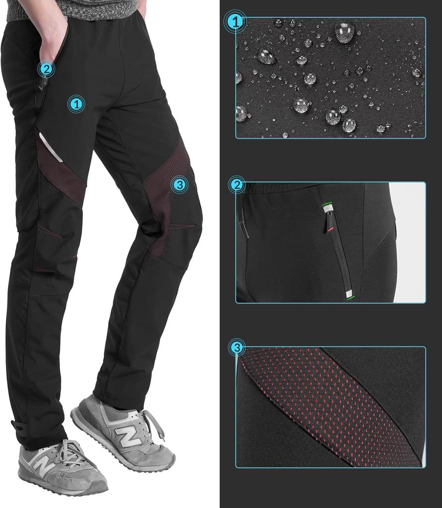 Patrol windproof sports trousers for cycling and trekking, size XL - black